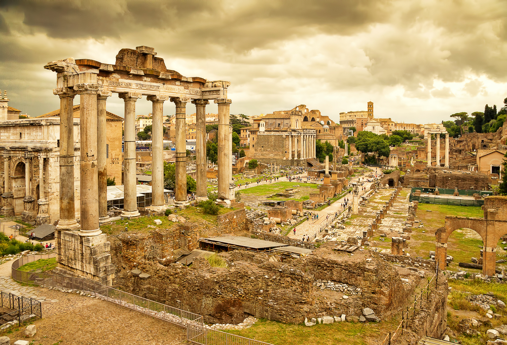 Roman forum in Rome, Italy. 